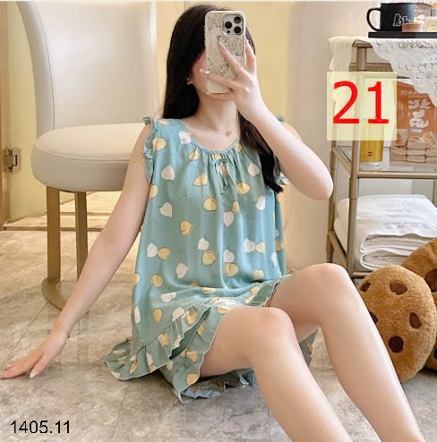 25HA1405.11 - BỘ LANH LỤA ĐÙI TAY BÈO CHO NỮ