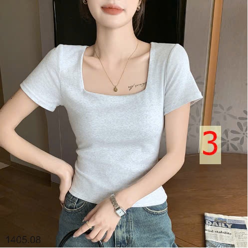 25HA1405.08 - ÁO THUN CỔ VUÔNG CHO NỮ