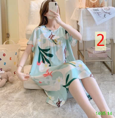 25HA1405.14 - VÁY NGỦ COTTON LANH LỤA CHO NỮ
