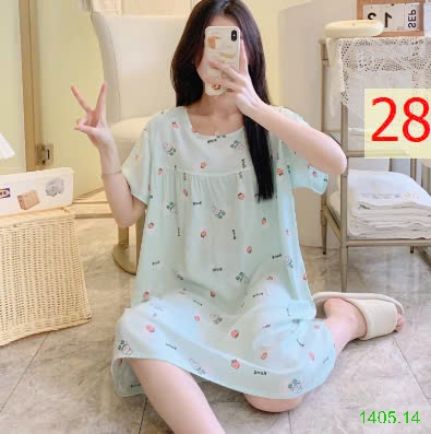 25HA1405.14 - VÁY NGỦ COTTON LANH LỤA CHO NỮ