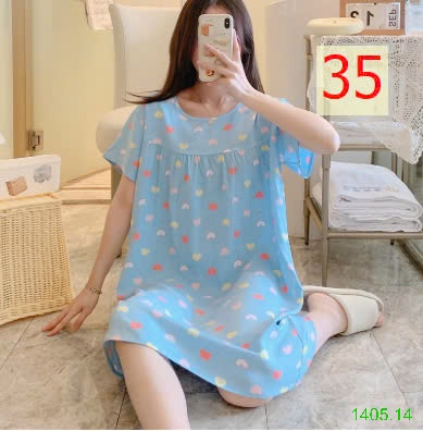 25HA1405.14 - VÁY NGỦ COTTON LANH LỤA CHO NỮ