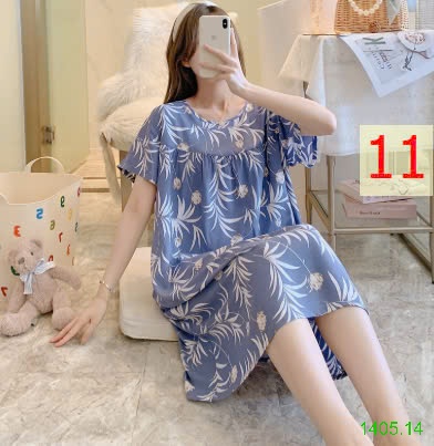 25HA1405.14 - VÁY NGỦ COTTON LANH LỤA CHO NỮ