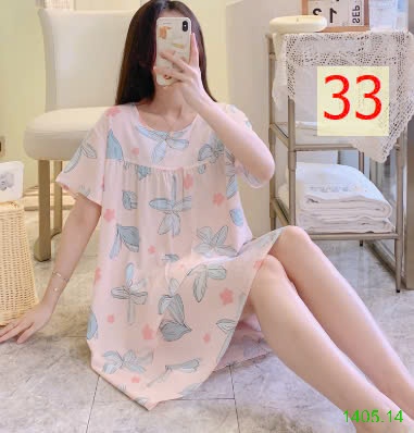 25HA1405.14 - VÁY NGỦ COTTON LANH LỤA CHO NỮ