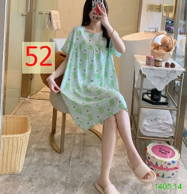 25HA1405.14 - VÁY NGỦ COTTON LANH LỤA CHO NỮ