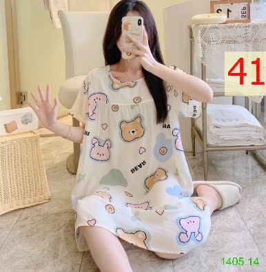25HA1405.14 - VÁY NGỦ COTTON LANH LỤA CHO NỮ