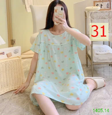 25HA1405.14 - VÁY NGỦ COTTON LANH LỤA CHO NỮ