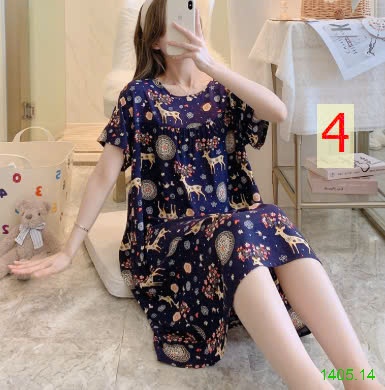25HA1405.14 - VÁY NGỦ COTTON LANH LỤA CHO NỮ