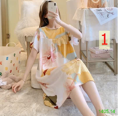 25HA1405.14 - VÁY NGỦ COTTON LANH LỤA CHO NỮ