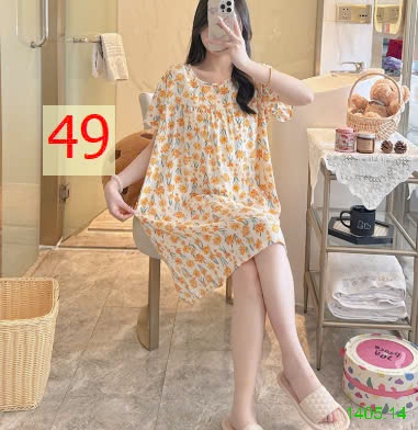 25HA1405.14 - VÁY NGỦ COTTON LANH LỤA CHO NỮ