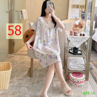 25HA1405.14 - VÁY NGỦ COTTON LANH LỤA CHO NỮ