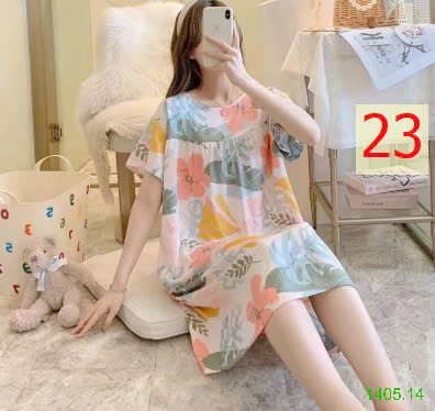 25HA1405.14 - VÁY NGỦ COTTON LANH LỤA CHO NỮ