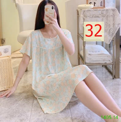 25HA1405.14 - VÁY NGỦ COTTON LANH LỤA CHO NỮ