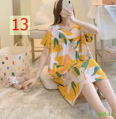 25HA1405.14 - VÁY NGỦ COTTON LANH LỤA CHO NỮ