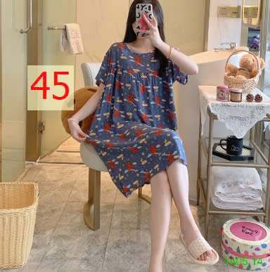 25HA1405.14 - VÁY NGỦ COTTON LANH LỤA CHO NỮ