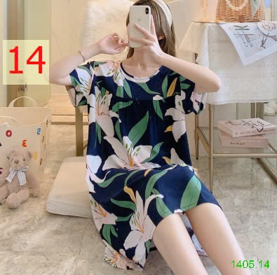 25HA1405.14 - VÁY NGỦ COTTON LANH LỤA CHO NỮ