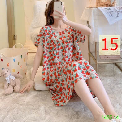 25HA1405.14 - VÁY NGỦ COTTON LANH LỤA CHO NỮ