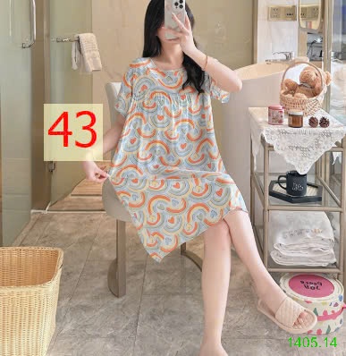 25HA1405.14 - VÁY NGỦ COTTON LANH LỤA CHO NỮ