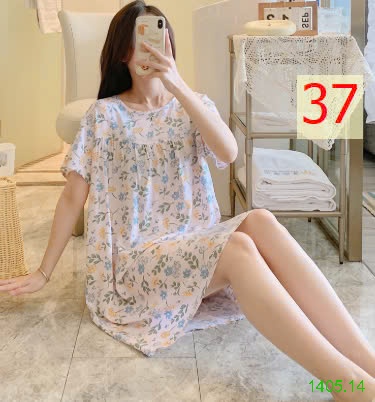 25HA1405.14 - VÁY NGỦ COTTON LANH LỤA CHO NỮ