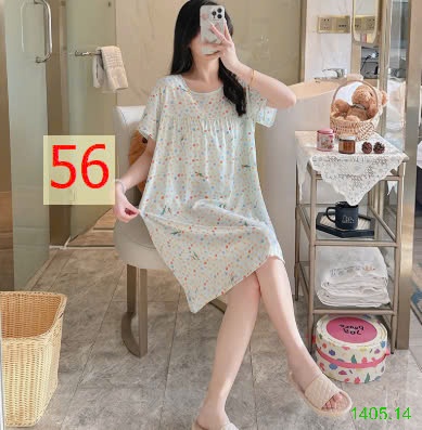 25HA1405.14 - VÁY NGỦ COTTON LANH LỤA CHO NỮ