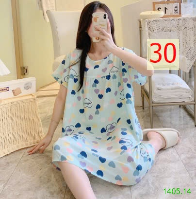 25HA1405.14 - VÁY NGỦ COTTON LANH LỤA CHO NỮ