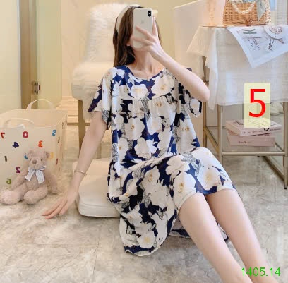 25HA1405.14 - VÁY NGỦ COTTON LANH LỤA CHO NỮ