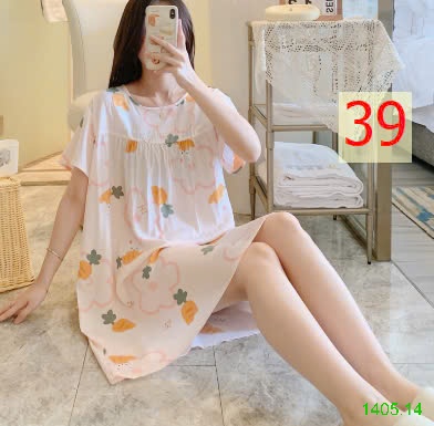 25HA1405.14 - VÁY NGỦ COTTON LANH LỤA CHO NỮ