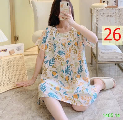 25HA1405.14 - VÁY NGỦ COTTON LANH LỤA CHO NỮ