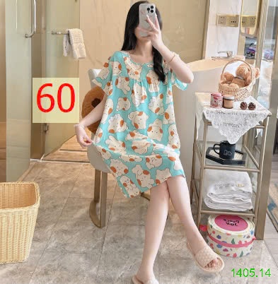 25HA1405.14 - VÁY NGỦ COTTON LANH LỤA CHO NỮ