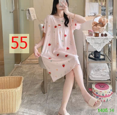 25HA1405.14 - VÁY NGỦ COTTON LANH LỤA CHO NỮ