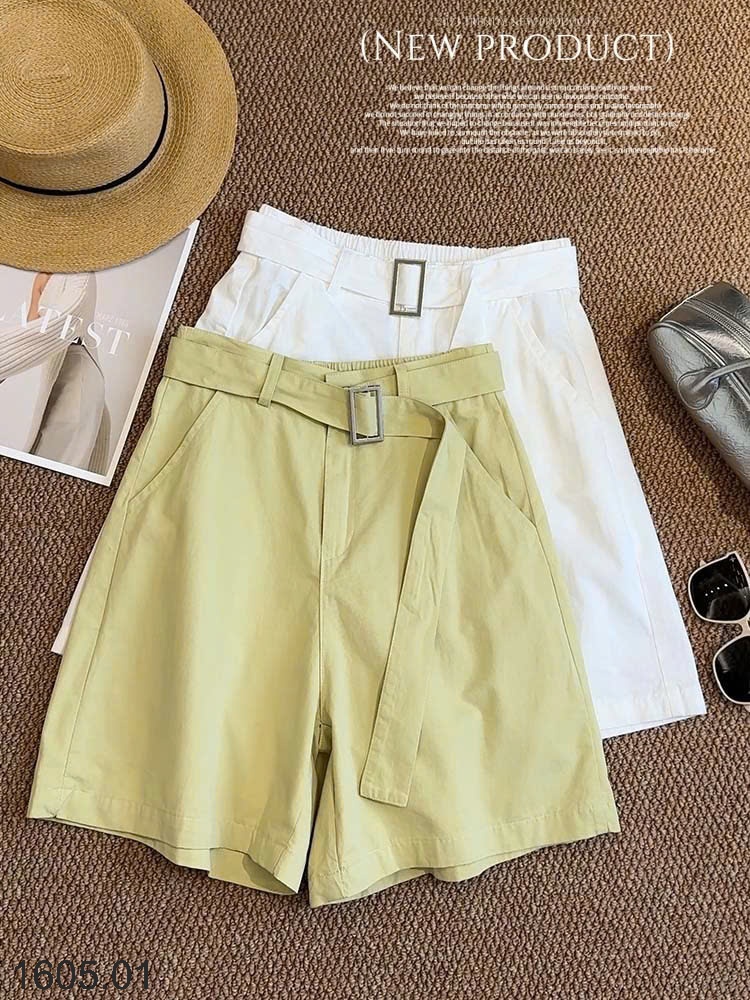 25HA1605.01 - QUẦN SHORT LƯNG CAO KÈM ĐAI NỮ