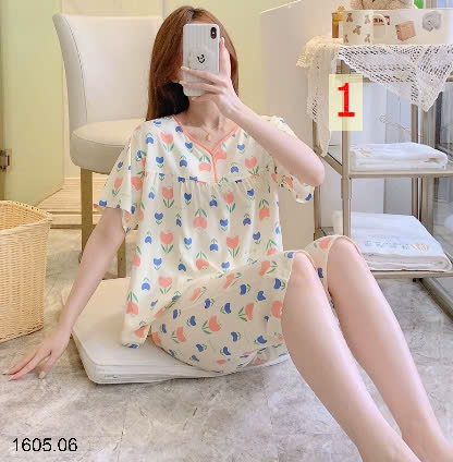 25HA1605.06 - BỘ LANH LỬNG HOA CỘC TAY CHO NỮ