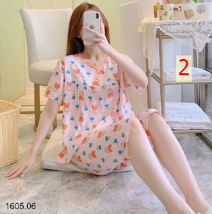 25HA1605.06 - BỘ LANH LỬNG HOA CỘC TAY CHO NỮ