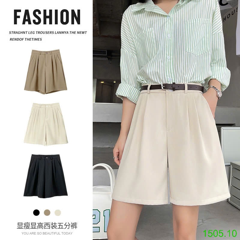 25HA1505.10 - QUẦN SHORT CHỮ A CẠP CAO CHO NỮ