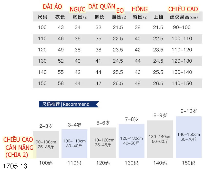 25HA1705.13 - BỘ THỂ THAO 2 MÀU BÉ TRAI