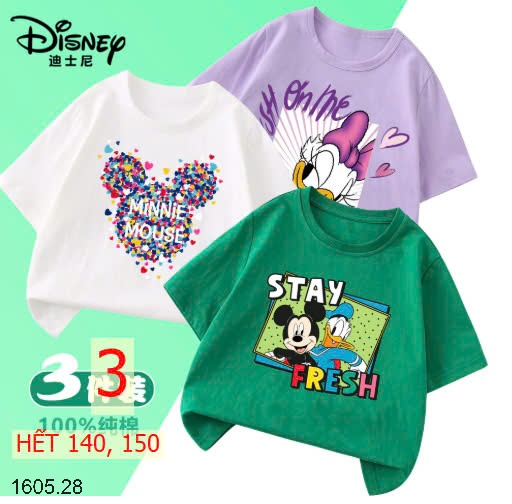 25HA1605.28 - SET 3 ÁO PHÔNG DISNEY CHO BÉ