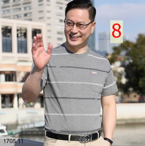 25HA1705.11 - ÁO THUN KẺ CỔ TRÒN NAM