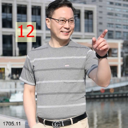 25HA1705.11 - ÁO THUN KẺ CỔ TRÒN NAM