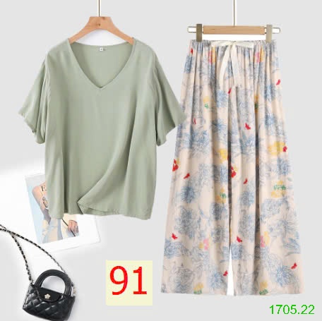 25HA1705.22 - BỘ MẶC NHÀ QUẦN DÀI NỮ