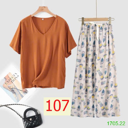 25HA1705.22 - BỘ MẶC NHÀ QUẦN DÀI NỮ
