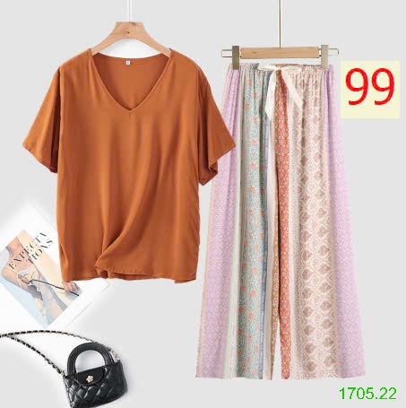 25HA1705.22 - BỘ MẶC NHÀ QUẦN DÀI NỮ