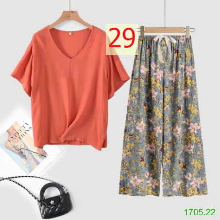 25HA1705.22 - BỘ MẶC NHÀ QUẦN DÀI NỮ