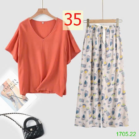 25HA1705.22 - BỘ MẶC NHÀ QUẦN DÀI NỮ