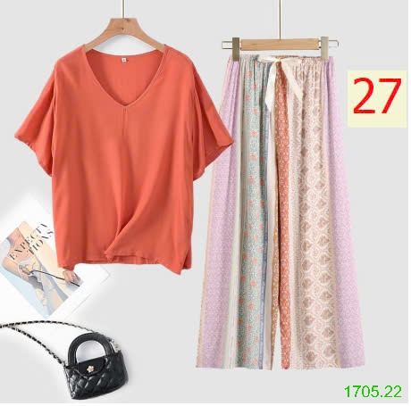 25HA1705.22 - BỘ MẶC NHÀ QUẦN DÀI NỮ