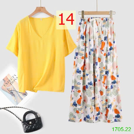 25HA1705.22 - BỘ MẶC NHÀ QUẦN DÀI NỮ