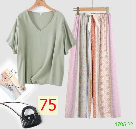 25HA1705.22 - BỘ MẶC NHÀ QUẦN DÀI NỮ