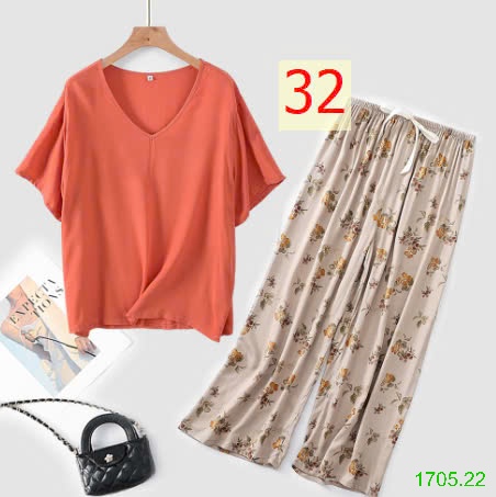25HA1705.22 - BỘ MẶC NHÀ QUẦN DÀI NỮ