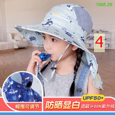 25HA1805.29 - MŨ CHỐNG NẮNG VÀNH LỚN CHO BÉ