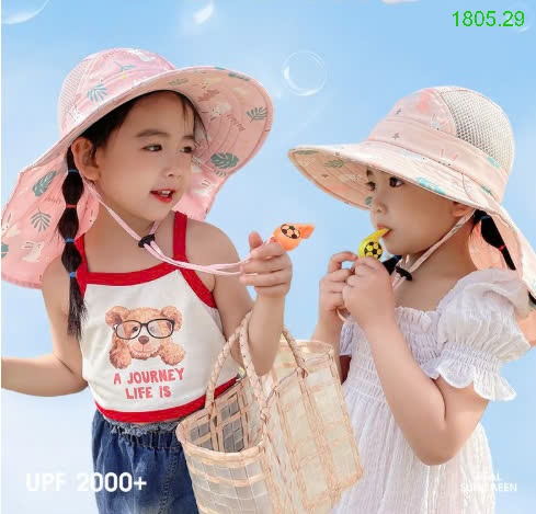 25HA1805.29 - MŨ CHỐNG NẮNG VÀNH LỚN CHO BÉ