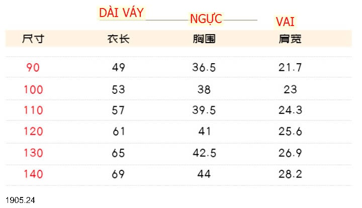 25HA1905.24 - VÁY SÁT NÁCH MỀM MÁT PREMIUM BÉ GÁI