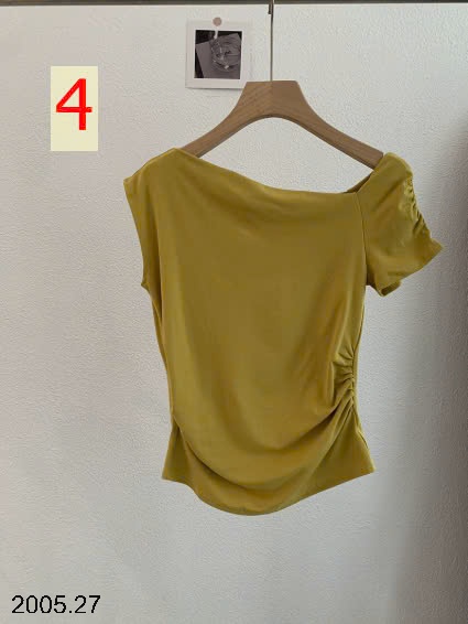 25HA2005.27 - ÁO THUN CỔ ĐỔ XẾP LY
